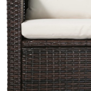 Set mobilier de grădină cu perne, 5 piese, maro, poliratan - Img 7