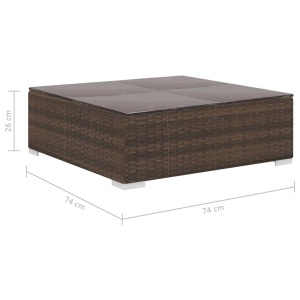 Set mobilier de grădină cu perne, 5 piese, maro, poliratan - Img 10