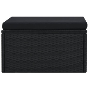 Set mobilier de grădină cu perne, 5 piese, negru, poliratan - Img 11