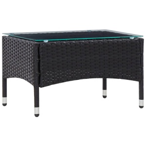 Set mobilier de grădină cu perne, 5 piese, negru, poliratan - Img 10