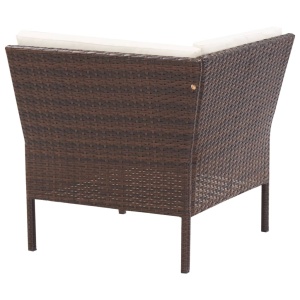 Set mobilier de grădină cu perne, 6 piese, maro, poliratan - Img 9