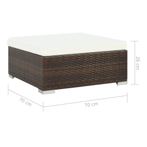 Set mobilier de grădină cu perne, 6 piese, maro, poliratan - Img 9