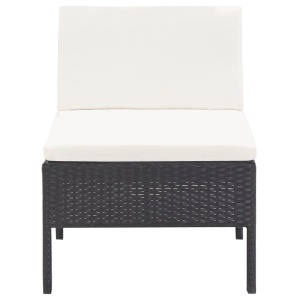 Set mobilier de grădină cu perne, 6 piese, negru, poliratan - Img 10