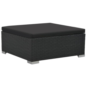 Set mobilier de grădină cu perne, 6 piese, negru, poliratan - Img 12