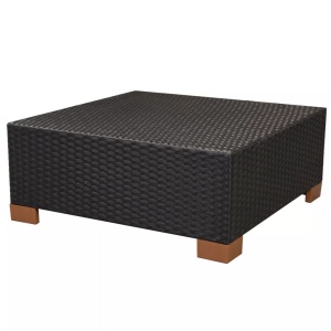 Set mobilier de grădină cu perne, 6 piese, negru, poliratan - Img 11