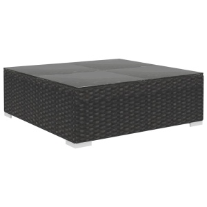 Set mobilier de grădină cu perne, 6 piese, negru, poliratan - Img 5