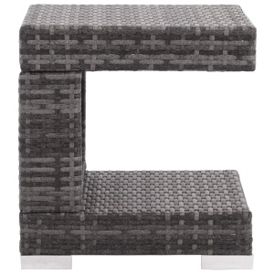 Set mobilier de grădină cu perne, 7 piese, gri, poliratan - Img 11