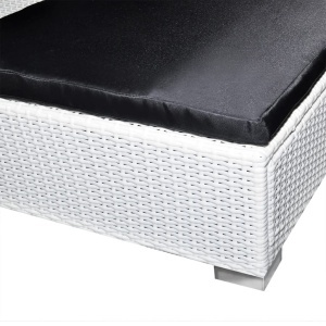 Set mobilier de grădină cu perne, 8 piese, alb, poliratan - Img 5