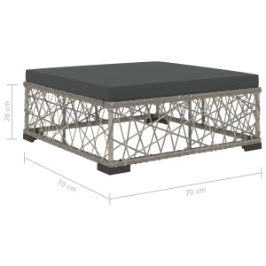 Set mobilier de grădină cu perne, 8 piese, gri, poliratan - Img 9