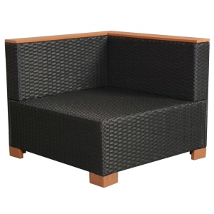 Set mobilier de grădină cu perne, 8 piese, negru, poliratan - Img 7