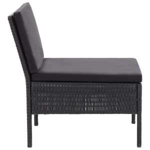 Set mobilier de grădină cu perne, 8 piese, negru, poliratan - Img 11