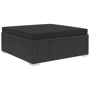 Set mobilier de grădină cu perne, 9 piese, negru, poliratan - Img 8