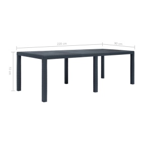 Set mobilier exterior, 9 piese, antracit, plastic, aspect ratan - Img 11