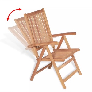 Set mobilier exterior cu scaune pliabile 7 piese lemn tec masiv - Img 9