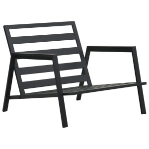 Set mobilier grădină cu perne, 4 piese, gri, inchis aluminiu - Img 6