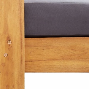 Set mobilier grădină cu perne, 4 piese, gri, lemn masiv acacia - Img 5