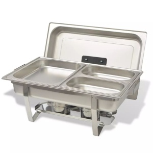 Set vase incălzire mâncare, 2 piese, oțel inoxidabil - Img 5