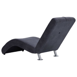 Șezlong cu pernă, gri, piele intoarsă artificială - Img 5