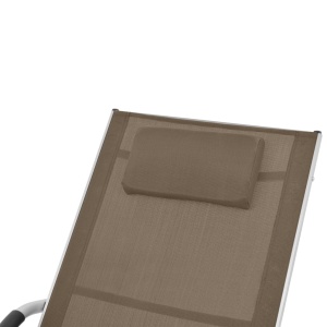 Șezlong cu pernă, gri taupe, aluminiu și textilenă - Img 8