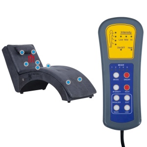Șezlong de masaj cu pernă, gri, piele intoarsă artificială - Img 10