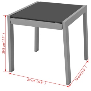 Șezlonguri de plajă cu masă, negru, aluminiu - Img 7