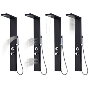 Sistem panel de duș din aluminiu, negru mat - Img 3