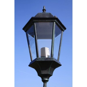 Stâlp lampă grădină 2 brațe verde inchis/negru 230 cm aluminiu - Img 3