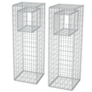 Stâlpi coș gabion/jardinieră, 2 buc., oțel, 50 x 50 x 160 cm - Img 2
