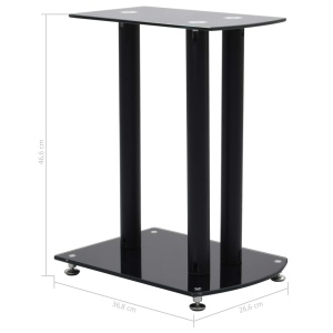 Standuri difuzoare din aluminiu 2 buc. negru, sticlă securizată - Img 5