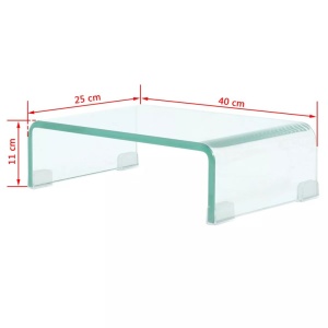 Stativ TV/monitor, sticlă transparentă, 40 x 25 x 11 cm - Img 5