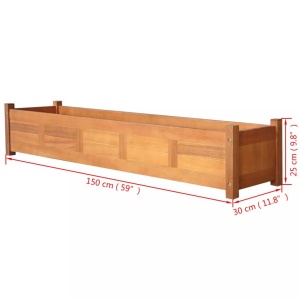 Strat inălțat de grădină, 150x30x25 cm, lemn de acacia - Img 5