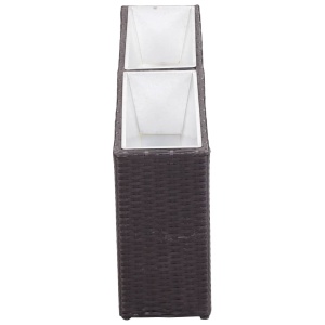 Strat inălțat de grădină 2 ghivece negru 90x20x40 cm poliratan - Img 3