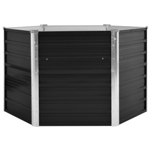 Strat inălțat de grădină antracit 129x129x77 cm oțel galvanizat - Img 2