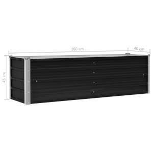 Strat inălțat de grădină antracit 160x40x45 cm oțel galvanizat - Img 6