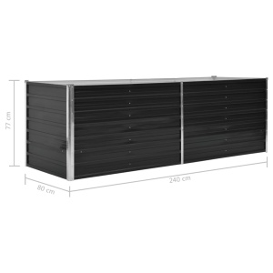 Strat inălțat de grădină antracit 240x80x77 cm oțel galvanizat - Img 6
