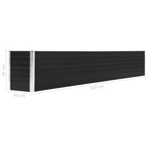 Strat inălțat de grădină antracit 320x40x45 cm oțel galvanizat - Img 5