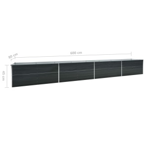 Strat inălțat de grădină antracit 600x80x45 cm oțel galvanizat - Img 5