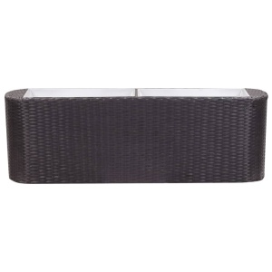 Strat inălțat de grădină negru 120x24x40 cm poliratan - Img 4