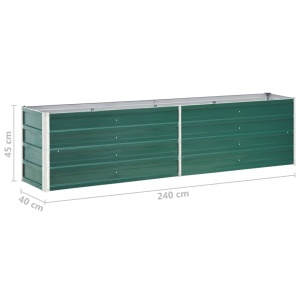 Strat inălțat de grădină verde 240 x 40 x 45 cm oțel galvanizat - Img 5