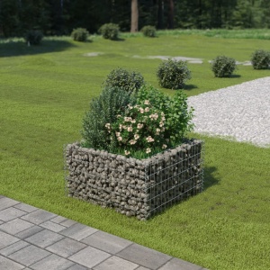 Strat inălțat gabion, 90 x 90 x 50 cm, oțel galvanizat