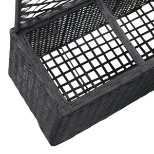 Strat inălțat spalier 3 ghivece negru 83x30x130 cm poliratan - Img 5