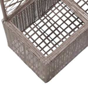 Strat inălțat spalier cu 2 ghivece maro 58x30x107 cm poliratan - Img 5