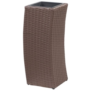 Straturi inălțate de grădină, 3 buc., maro, poliratan - Img 6