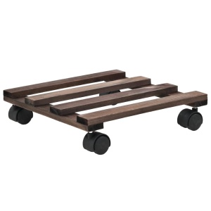 Suport cu role pentru plante, 4 buc., 25x25 cm, lemn de cedru - Img 2