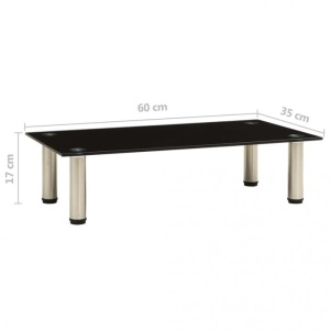 Suport TV, negru, 60 x 35 x 17 cm, sticlă securizată - Img 5