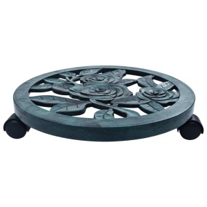 Suporturi de plante cu role, 6 buc., verde, 38 cm, plastic - Img 2