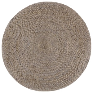Taburet lucrat manual, gri deschis, 45 x 30 cm, iută - Img 3