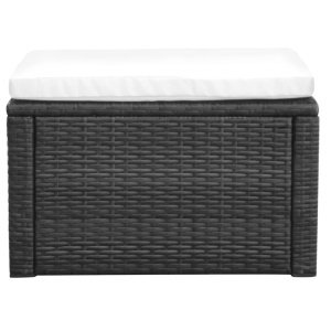 Taburet otoman din poliratan, 53 x 53 x 30 cm, negru - Img 2