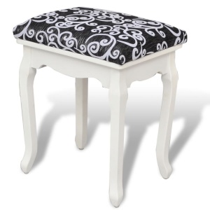 Taburet pentru dressing, negru, material textil - Img 2