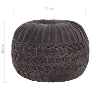 Taburet puf design romburi antracit, 40x30 cm, bumbac &amp; catifea - Img 4